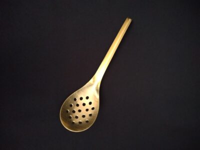 真鍮 共柄チリレンゲ 穴明